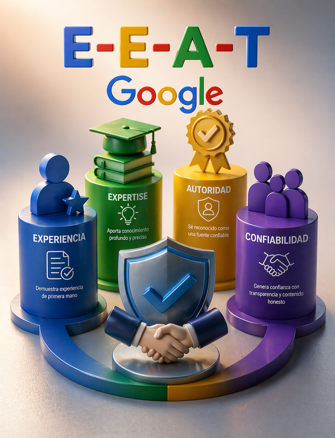 Concepto de autoridad y confianza digital para Google